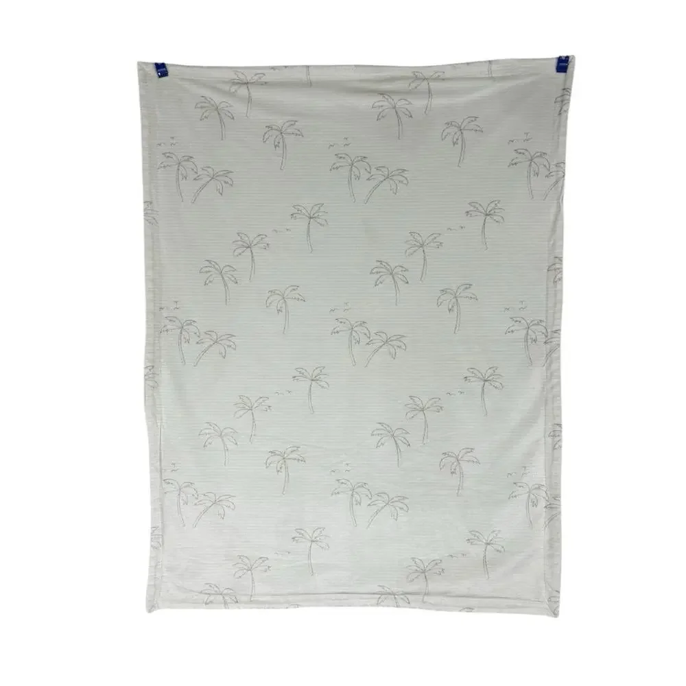 Mother’s Promise Palm Tree Green Beige Striped Baby Blanket